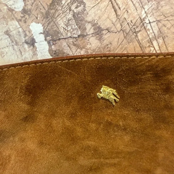 BURBERRY handbag suede purse - brown - vintage - Picture 12 of 16